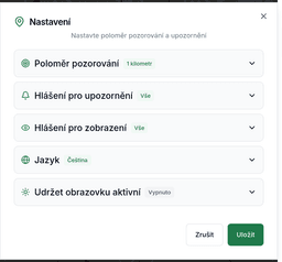 Hlášení pro upozornění