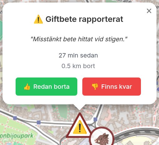 Rapportera giftbete
