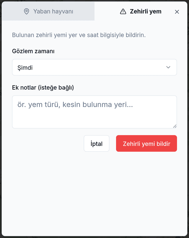 Zehirli yem bildirimi