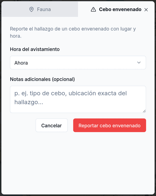 Reportar cebo envenenado