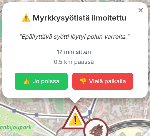 Ilmoita myrkkysyötistä