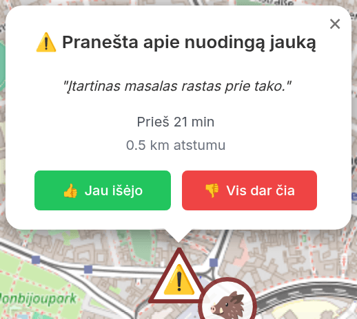 Pranešti apie nuodingą jauką