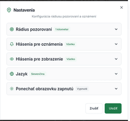 Hlásenia pre oznámenia