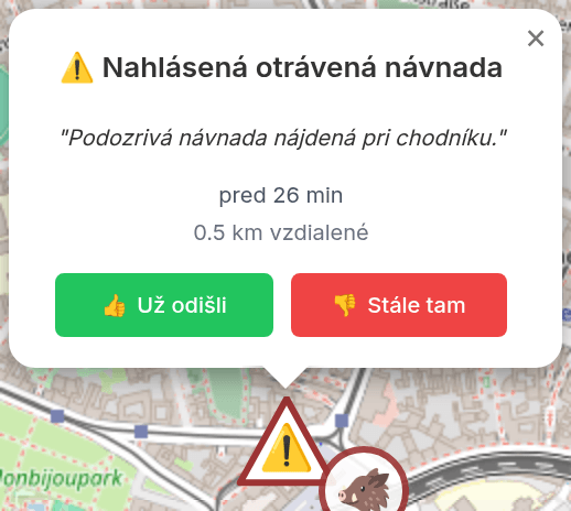 Nahlásiť otrávenú návnadu